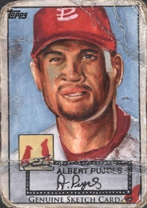 1/1 Sketch Card Albert Pujols pulled out of my first jumbo! Super pumped!  First one of one too! : r/baseballcards