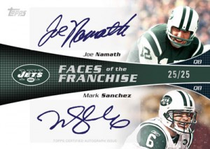 ToppsFootballFacesFranchiseAutosNamathSanchez