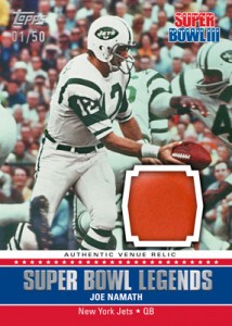 ToppsFootballSuperBowlVenueRelicNamath