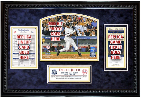 Derek Jeter Captain Collage New York Yankees 8 x 10 Framed Baseball Photo  with Engraved Autograph