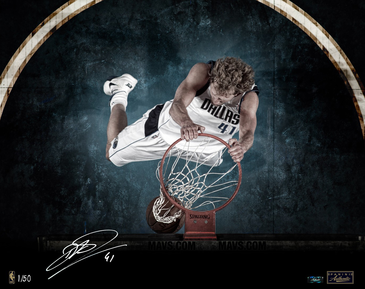 dirk nowitzki autographed basketball